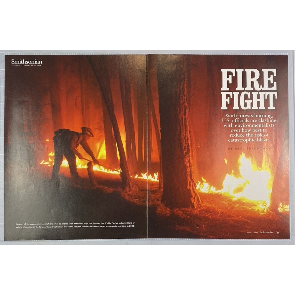 Smithsonian Magazine 2 page FIRE FIGHT Photograph Print 2003